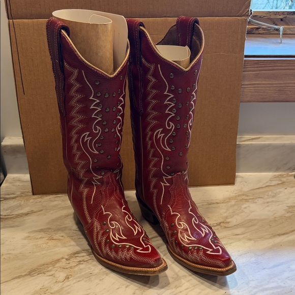 Circle G Shoes - Circle G Red Heeled Boots